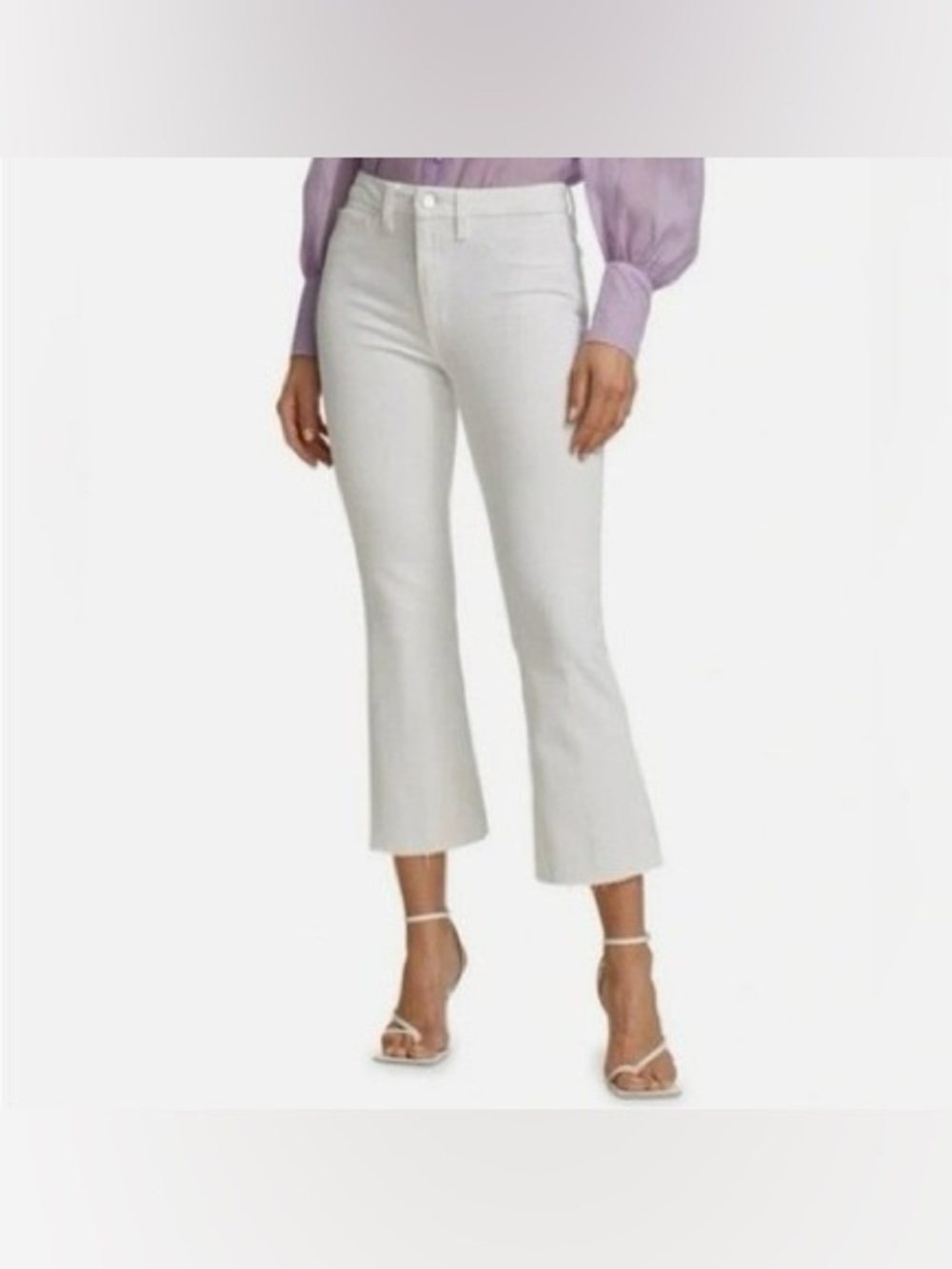 Joe's Jeans White Cropped Flare Ankle Jeans (curvy fit)